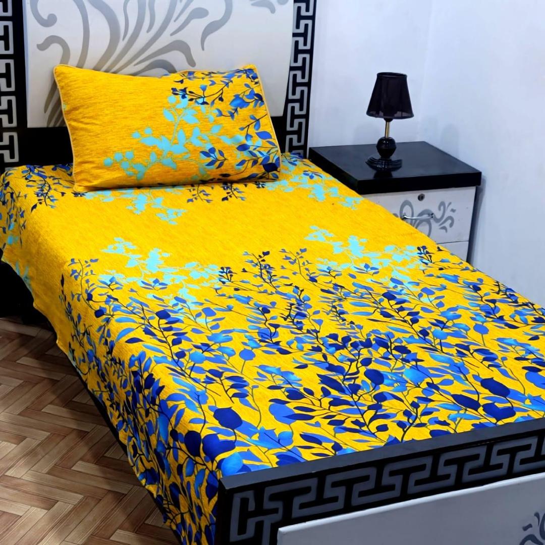 2 Pcs Crystal Cotton Printed Single Bedsheet