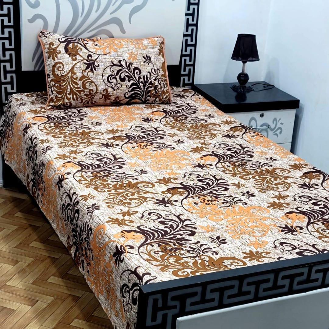 2 Pcs Crystal Cotton Printed Single Bedsheet