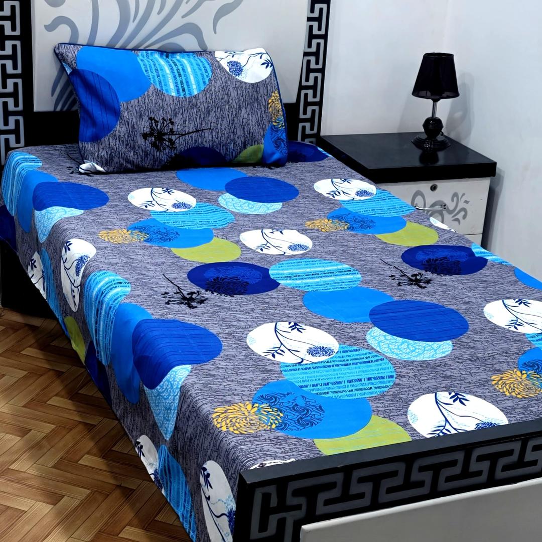 2 Pcs Crystal Cotton Printed Single Bedsheet