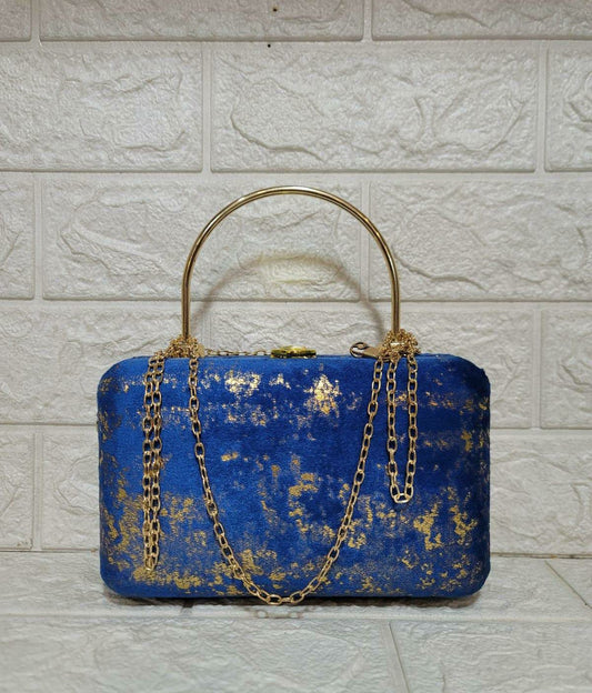 Velvet Wood Box Clutch