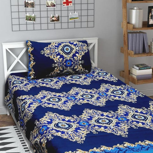 2 Pcs Crystal Cotton Printed Single Bedsheet