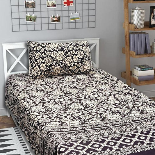 2 Pcs Crystal Cotton Printed Single Bedsheet