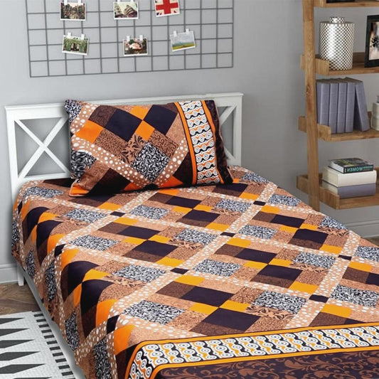 2 Pcs Crystal Cotton Printed Single Bedsheet