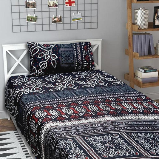 2 Pcs Crystal Cotton Printed Single Bedsheet