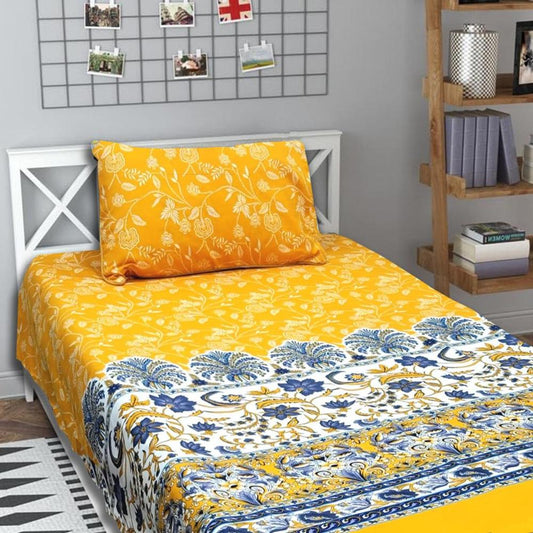 2 Pcs Crystal Cotton Printed Single Bedsheet