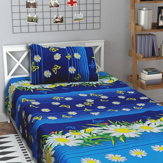 2 Pcs Crystal Cotton Printed Single Bedsheet