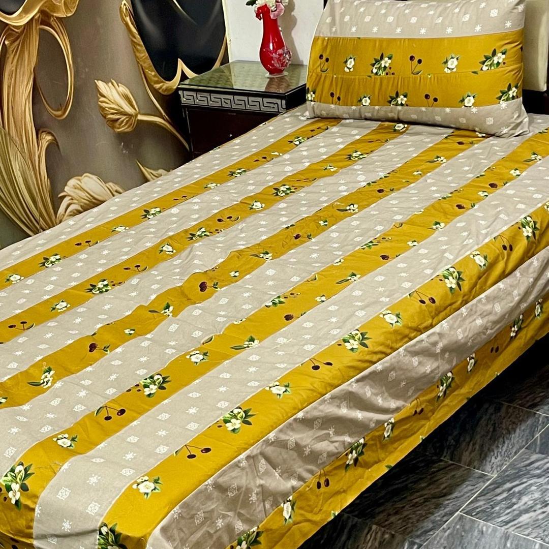 2 Pcs Cotton Patchwork Single Bedsheet