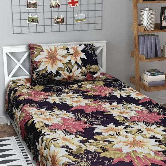 2 Pcs Crystal Cotton Printed Single Bedsheet