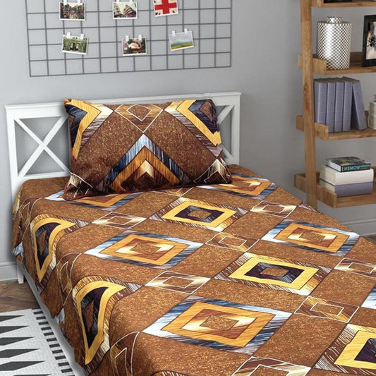 2 Pcs Crystal Cotton Printed Single Bedsheet