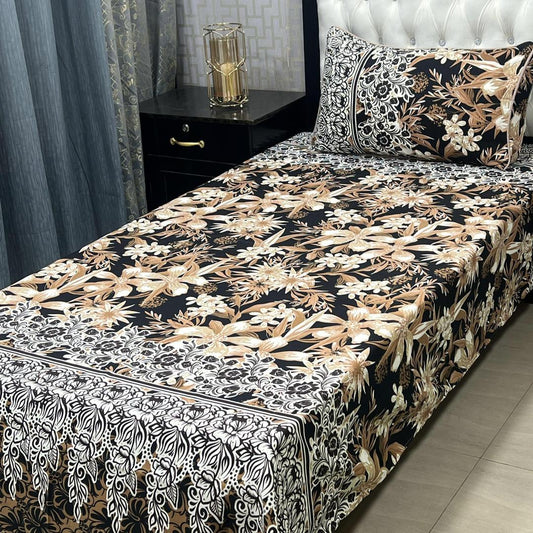 2 Pcs Crystal Cotton Printed Single Bedsheet