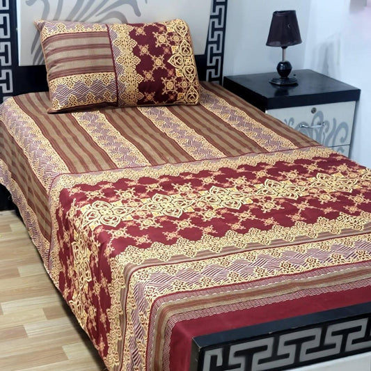 2 Pcs Crystal Cotton Printed Single Bedsheet
