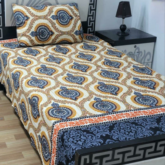 2 Pcs Crystal Cotton Printed Single Bedsheet