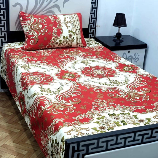 2 Pcs Crystal Cotton Printed Single Bedsheet