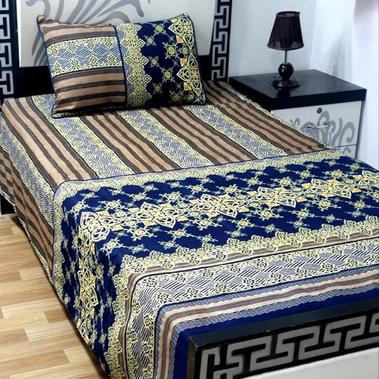 2 Pcs Crystal Cotton Printed Single Bedsheet
