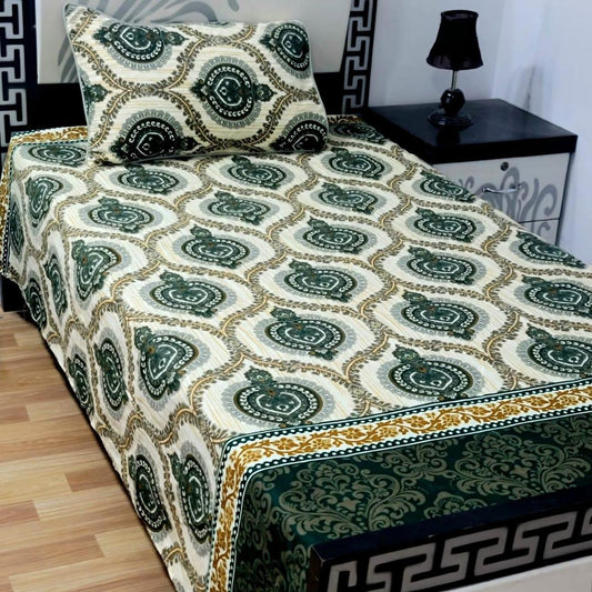 2 Pcs Crystal Cotton Printed Single Bedsheet