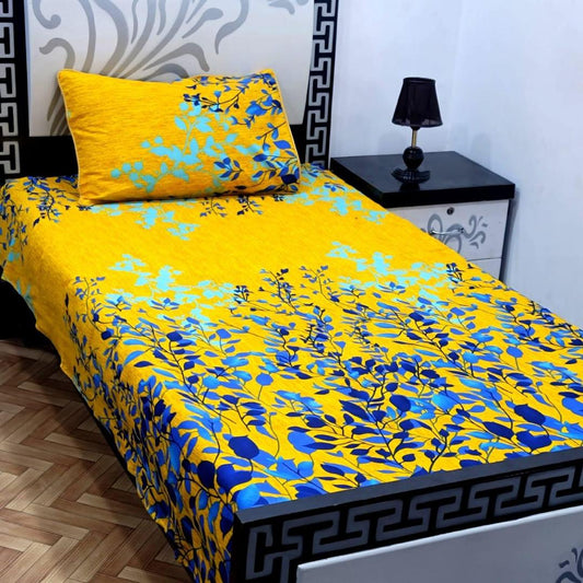 2 Pcs Crystal Cotton Printed Single Bedsheet