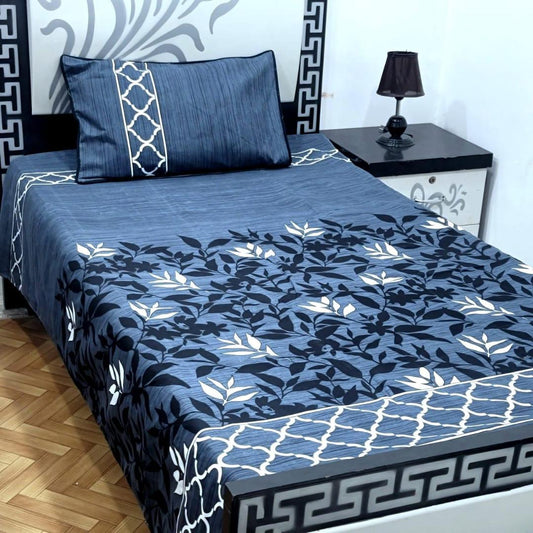 2 Pcs Crystal Cotton Printed Single Bedsheet