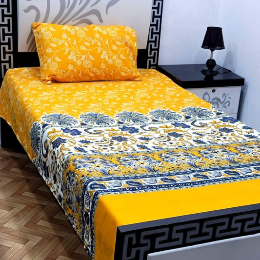 2 Pcs Crystal Cotton Printed Single Bedsheet