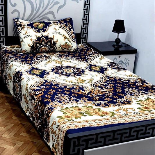 2 Pcs Crystal Cotton Printed Single Bedsheet