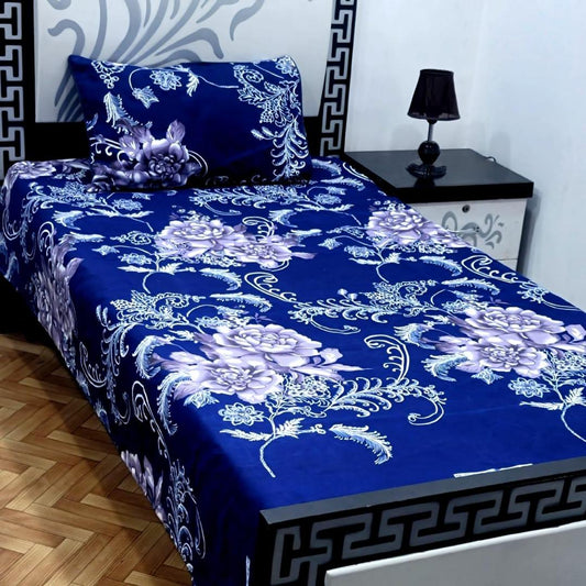 2 Pcs Crystal Cotton Printed Single Bedsheet