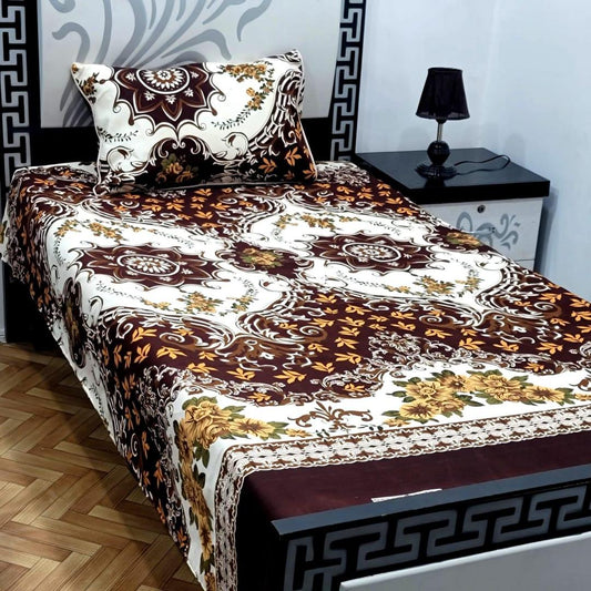 2 Pcs Crystal Cotton Printed Single Bedsheet