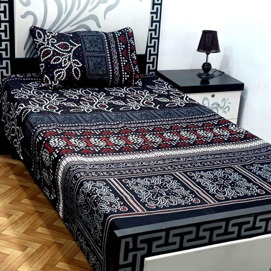 2 Pcs Crystal Cotton Printed Single Bedsheet