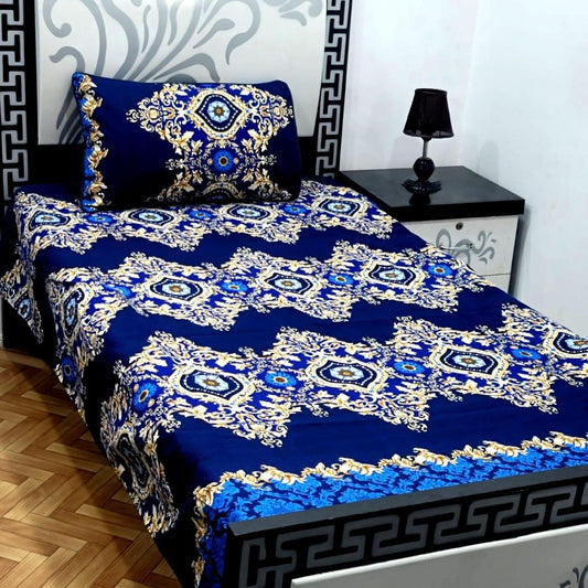 2 Pcs Crystal Cotton Printed Single Bedsheet