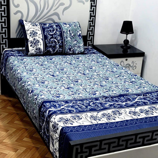 2 Pcs Crystal Cotton Printed Single Bedsheet