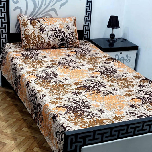 2 Pcs Crystal Cotton Printed Single Bedsheet