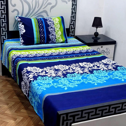 2 Pcs Crystal Cotton Printed Single Bedsheet
