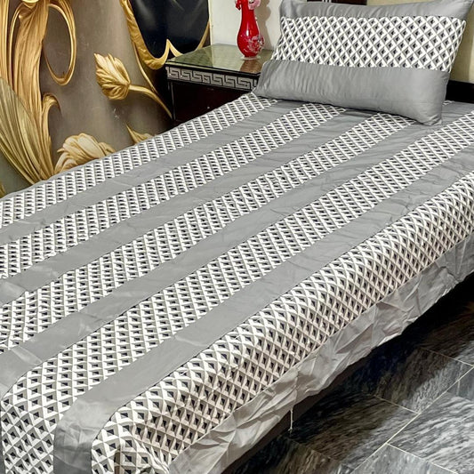 2 Pcs Cotton Patchwork Single Bedsheet