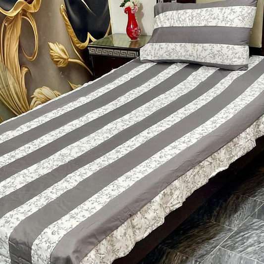 2 Pcs Cotton Patchwork Single Bedsheet