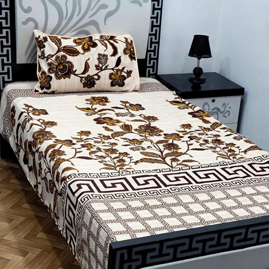 2 Pcs Crystal Cotton Printed Single Bedsheet